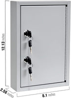 STEELMASTER by BankSupplies 30 Key Cabinet - Dual Lock Control Key Box - Welded 22 Gauge Steel Construction - Scratch Resistant - Write-On Key Tags for Easy Identification
