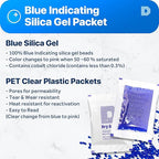 Dry & Dry 5 Gram [100 Packets] Blue Indicating(Blue to Pink) Silica Gel Packets Desiccants Silica Gel Packets - Rechargeable Silica Packets, Silica Gel, Silica Gel Packs