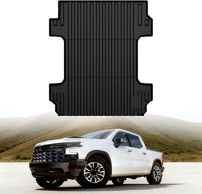 LASFIT Truck Bed Mat 2019-2026 for Chevrolet Chevy Silverado 1500 | GMC Sierra 1500 (Only Fit 6.6FT Bed), Bed Liner for Chevy Silverado GMC Sierra 1500, Not Fit Optional CarbonPro Bed