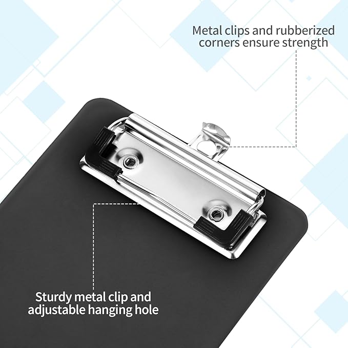 6 PCS MiNi Clipboard，Pretty Cute Small Clipboards 4×6 Inch A6 for Classrooms, Offices, Restaurants, Doctor Offices - (Black)