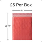 Quality Park Bubble Mailers, 8.25 x 11 Shipping Envelopes, Water Resistant Coral Poly Padded Envelopes, Redi-Strip Peel Off Strip, 25/Box (QUA85871)