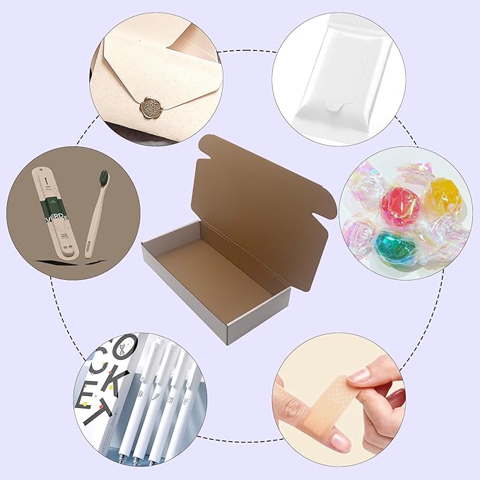 12x6x2 inches Shipping Boxes Set of 25, White Cardboard Box Kraft Corrugated Mailer Box，Boxes for Shipping E-commerce Packaging, Holidays Gift and Small Business Giving Literature Mailing