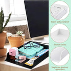 Wenqik 2 Pcs Stackable Paper Trays Rectangular Plastic Desk Holder Desktop Document File Organizer Storage Letter for Office Classroom (Black)