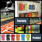 YOWESHOP High Reflective Visibility Safety Vest Custom Your Logo Safety Workwear with Reflective Strips and Pockets