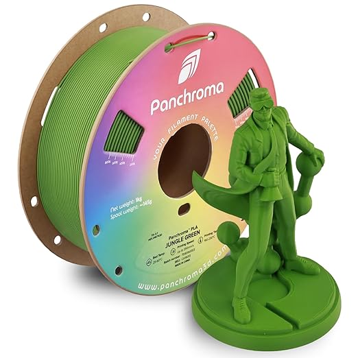 Panchroma PLA Jungle Green 3D Printer Filament, 1.75mm, 1kg Spool, Easy to Print, High Speed Printing, Tangle Free, AMS Compatible, Perfect for Toys, Decor, Miniatures, Models & Cosplay