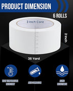Lichamp 6 Rolls Vinyl Tape, Premium Safety Marking and Traffic Floor Marking Tape, Bundling, Social Distancing, 2 Inch x 36 Yards per Roll, 216 Total Yards, White