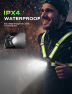 500LM High-Visibility Running Lights for Runners, Adjustable 45° Beam & 360° Reflective Vest, IPX4 Waterproof Running Vest Light for Night Walking/Cycling/Jogging, 3.5-20Hrs Runtime