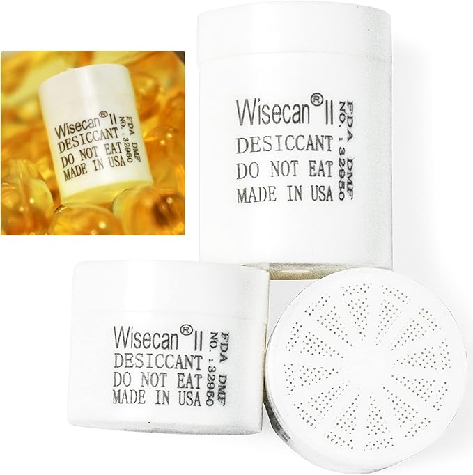 1 Gram 4000 Pack Silica Gel Canister, Desiccant Canister, Silica Gel Capsules, Desiccant Capsules, Moisture Absorbers for Food Storage, Food Safe Dehumidifiers Wisecan