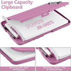 SFLHHDM Purple Clipboard with Storage, Clip Boards 8.5x11, Plastic Clipboard with Pen Holder, Teacher Clip Board, Clipboards Organizer for Women Teachers Work, School & Office Supplies