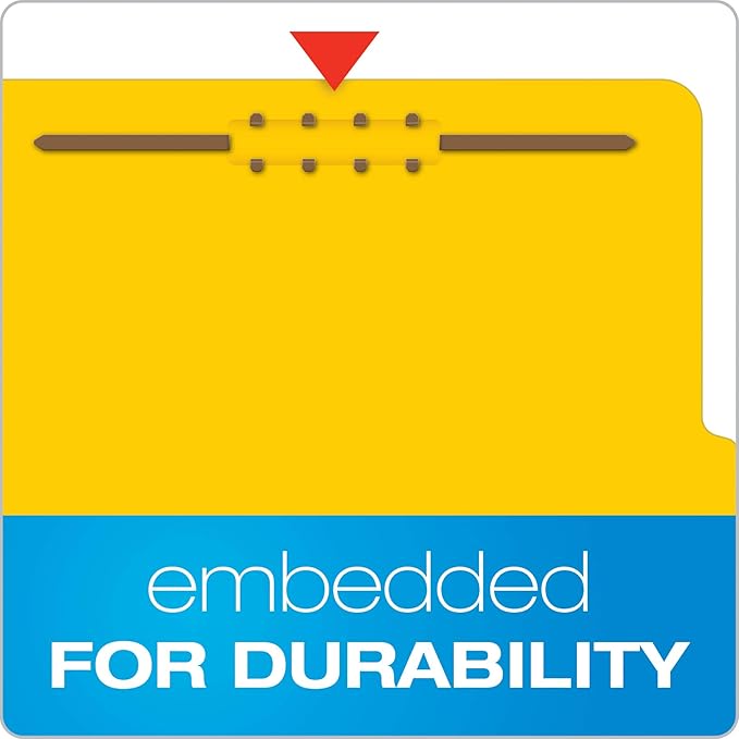 Pendaflex Classification Folders, 2 Dividers, 2" Fasteners, Letter Size, Yellow, 10/Box (24134P)