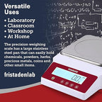 Fristaden Lab Digital Balance - USA Company - 3000g Capacity with Genuine 0.01g Precision, Analytical Scale Ideal for Scientific Research, Home Labs & Academic Use