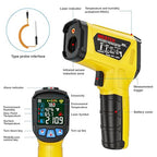 MESTEK Infrared Thermometer Gun, Non-Contact Digital Laser Thermometer Temperature Gun with Probe for Cooking, Home Repairs, IR Temp Gun with Humidity Sensor, Adjustable Emissivity -58°F to 1472°F