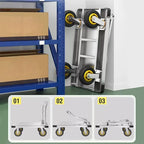 Platform Truck Heavy Duty Push Cart Dolly with 2000 LBS Capacity Foldable Moving Flatbed Cart with 6'' Swivel Wheels Large Steel Platform Dolly Cart for Groceries, Garage, Warehouse (36"X 24")