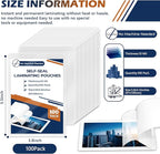 100 Pack 10 Mil 3"x5" Self Sealing Laminating Pouches Self Adhesive Lamination Pouches Clear Laminate Sheets for Photos Index Cards Office School(No Heat Laminating Sheets & No Laminator Machine Need)