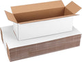 25 Pack Small Shipping Boxes 12x4x4 Inches, White Corrugated Cardboard Box for Shipping, Packing, Business, DIY