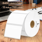 3" x 2" Direct Thermal Labels, Strong Adhesive Barcode & Return Address Stickers Compatible with Zebra, Rollo, Munbyn & Most Desktop Thermal Printers (12 Rolls / 8,400 Labels), TRSTGIX