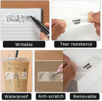 Clear Thermal Labels Vinyl 1 × 3 Inch Self-Adhesive Square Stickers Roll Waterproof Printer Direct Decals Package Seal for QR Code Envelope Office Retail Home 300 PCS