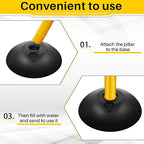 Amylove Plastic Stanchion Post Set, Traffic Warning Line Stanchion Crowd Control Safety Barriers Driveway Barrier with 5 Chains and 10 S Hooks for Outdoor Indoor Parking(Yellow Black,6 Pcs)