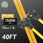 TOOLIOM 40FT 250 Volt Welder Extension Cord 10 AWG NEMA 6-50P to 6-50R Power Extension Cord for Welding Machines with ETL Approved