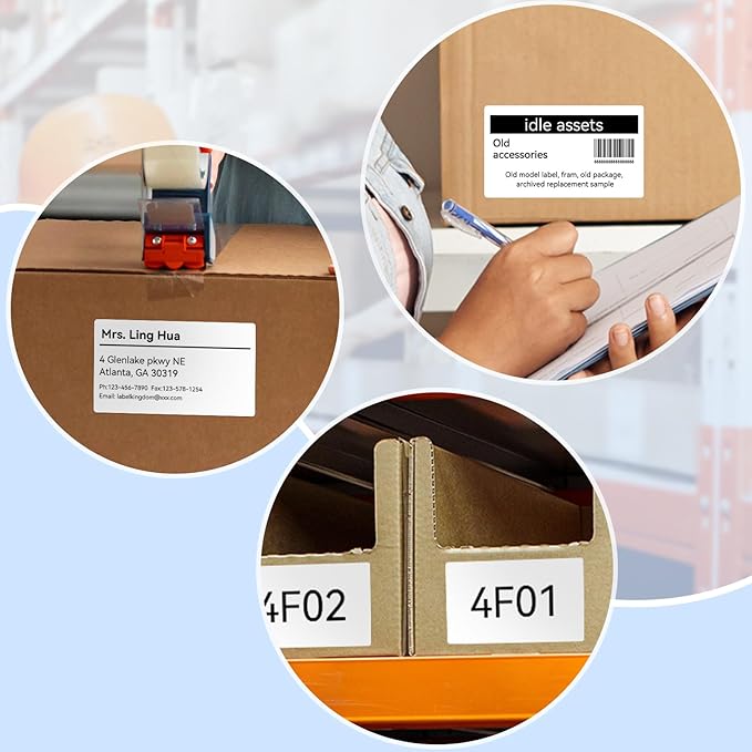 Label KINGDOM 30256 Paper Roll Replace for Dymo Standard Large Shipping Labels 2-5/16'' x 4'' LW White Labels for Label Writer 450 Twin Turbo Duo (59 mm x 102 mm, 300/Roll, 1 Roll)