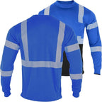 FONIRRA Safety Shirts for Men High Visibility Reflective ANSI Class 2 Hi Vis Construction Work T Shirts Long Sleeve