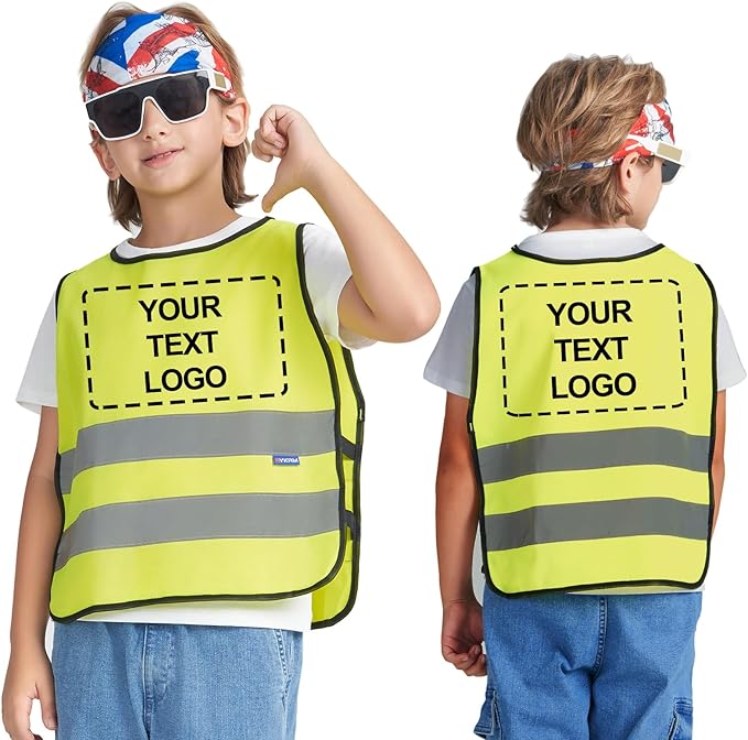 A-SAFETY Kids High Vis Reflective construction Safety vest customized LOGO