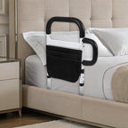 Klvied Bed Rails for Elderly Adults Safety, Adjustable Bed Side Rails with Side Handle, Bed Cane with Motion Light and Storage Bag, Fit King, Queen, Full, Twin,Medium