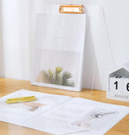 JIARI 4 Pack Clear Acrylic Office Clipboard A4 Letter Size 8.6" x 12.2" (Rose Gold 4 Pack)