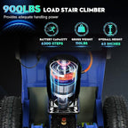 Electric Stair Climbing Dolly, 1250W Electric Stair Climbing Hand Truck, 900lbs Max Load Capacity, 3 Mode Folding Stair Climber Hand Trucks with Telescopic Handle for Moving Furniture (Blue)