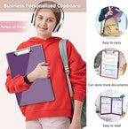 Clipboard with Storage,Heavy Duty Clip Boards 8.5x11 with 2 Storage Case,Clear Visible Top Panel Storage Clipboards,Side Open Clip Boards,Nursing Clipboard Folder Case for Office Supplies-Dark Purple