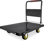 Platform Truck, Foldable Flatbed Cart Heavy Duty Push Cart Dolly Large Platform w/ 5'' Swivel Wheels 2000LBS Capacity Moving Hand Dolly for Groceries, Garage, Warehouse (35'' L x 22.5'' W)
