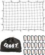 Orion Motor Tech 5x7 ft Heavy Duty Cargo Net for Pickups SUVs Vans Semis | 10x14ft Stretched Bungee Cord Net for Truck Bed Roof Rack Trailer More with Handmade Knotting, 18 Carabiners, Storage Bag