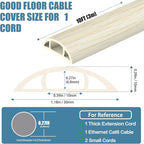 Floor Cord Covers for Wires 10FT Cable Hider Wire Cover Self Adhesive Cord Hider Floor for Offices, Homes, Workshops, Warehouses Cable Cavity 0.39" W x 0.27" H