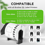 Suminey - Compatible Continuous Labels Replacement for Brother DK-2205 (2.4 in x 100 ft), Use with Brother QL Label Printers [10 Rolls+ 1 Refillable Cartridge]
