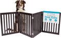 INTERNET'S BEST Dog Gate Indoor Freestanding Pet Barrier, Folding Wood Dog Fence, Extra Wide Doorway Puppy Gate, Indoor Animal Privacy Panel, Wooden Cat Fence - 4 Panel - 24", Espresso