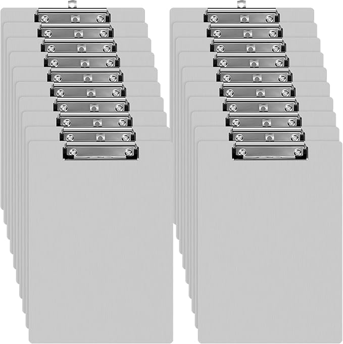 Epakh 24 Pieces Clipboard Bulks Metal Clipboard Aluminum Office Low Profile Clip Standard A4 Letter Size Metal Clip Board, Size 12.5 x 9 Inch