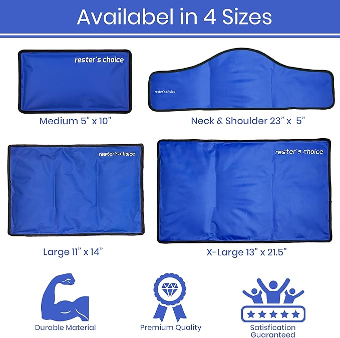 rester's choice Ice Pack for Injuries Reusable, Soft Gel Flexible - (Large: 11"x14.5") for Hip, Shoulder, Knee, Back - Comfy Cold Pack Compress for Swelling, Bruises, Surgery (Lavender, 1 Pack)