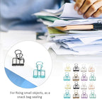 16 Pcs Hollow Binder Clips - 8 Colors Skeleton Design Paper Clamps for Office School Home Use, Organize Documents Files Notes(S,0.8x1.1 Inch)