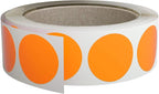 Royal Green Fluorescent Label Rolls 25mm Neon Orange Stickers Dots 1 Inch - 600 Pack