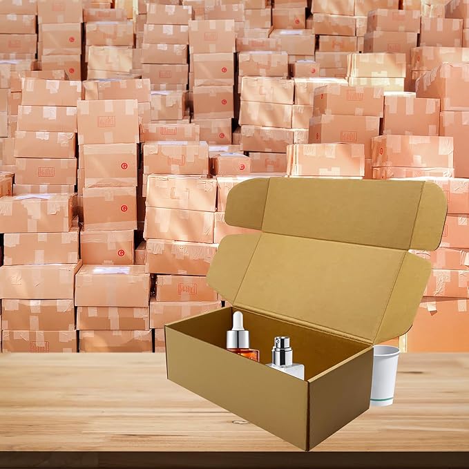 12x6x4 inches Shipping Boxes Bulk 20 Pack Brown, Corrugated Cardboard Box, Mailer Boxes for commerce Packaging and Holidays Gift, Small Giving Boxes for Wrapping Mailing Present