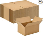 30 Pack 8x6x4 inches Small Shipping Boxes Brown Corrugated Cardboard Boxes for Packing, Mailing, Moving, Business