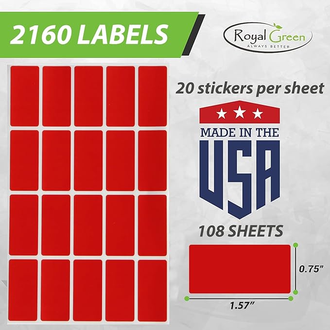 Pastel Purple Small Sticker Sheets (40mm x 19mm) - 2160 Pack, File Folder Label Rectangular Stickers for Labeling 1.57 x 0.75 inch