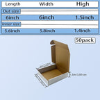 6x6x1.5 inch White Shipping Boxes 50 Pack, Small Corrugated Cardboard Mailer Boxes Bulk for Packaging Business Mailing Gift，Mini Mailer Boxes for Packaging Supplies Business Present