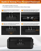Fireproof Document Box, Hard Case Fireproof Document Organizer with Lock, Water Resistant Safe Box for Important Documents Certificates Laptop Passports (Black)