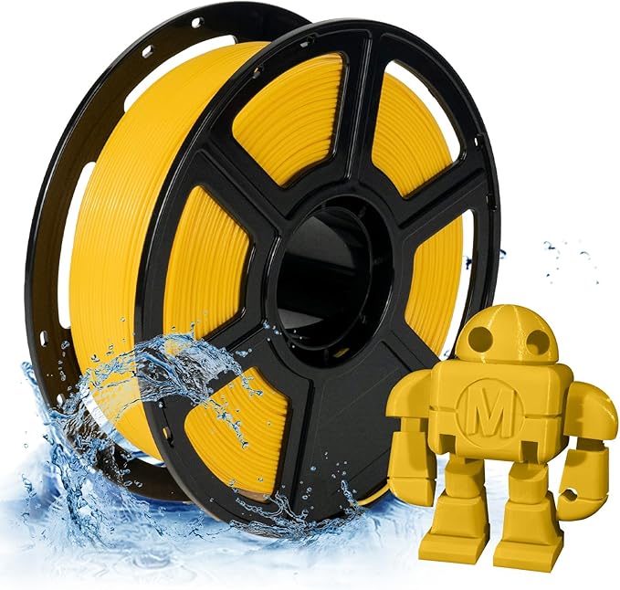 FLASHFORGE PETG Pro Filament 1.75mm Yellow, 3D Printer Filament 1kg (2.2lbs) Spool, Dimensional Accuracy +/- 0.02mm, 3D Printing Filament for Various Mechanical Parts, Waterproof Parts