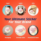 100 Custom Vinyl Stickers - Upload Your own Image, Text, Design, Logo - Personalized Logo Labels for Handmade, Packaging, Bottle, Jars, Candle, Brand Stickers (Watercolor, 6x6)