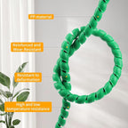 Spiral Cable Wrap, 16.4ft, 33ft Wire Protection Sleeve Cover Cable Organizer Pipe Flexible Spiral Wrap Winding Tube Prevent Cat from Chewing Cables (Green, 10mm (3/8")-16.4ft)