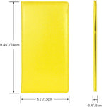 Car Registration and Insurance Holder, Leather Magnetic Shut Vehicle Glove Box Organizer for Document, Card, Driver License, Glitter Yellow