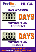 Battery Operated Custom Safety Digital Scoreboard 20" × 28" | Indoor Digital Scoreboard with Auto Day Counter | No Power Cord Needed | Track Days Without Accident Sign for Workplace Safety