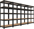 HOMEDANT House 5 Tier Laminated Metal Shelving Unit Adjustable Storage Utility Rack Heavy Duty Shelves Organization Multipurpose Shelf Kitchen Garage Pantry Closet (4, (S) 24.4" W, Black)
